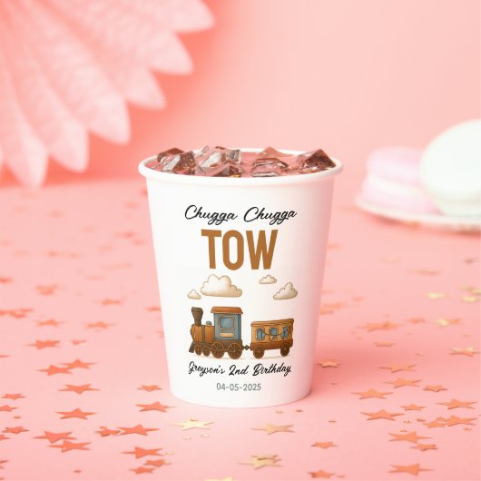 Alle Vintagen Züge 2. Geburtstag Party Pappbecher (Insitu)