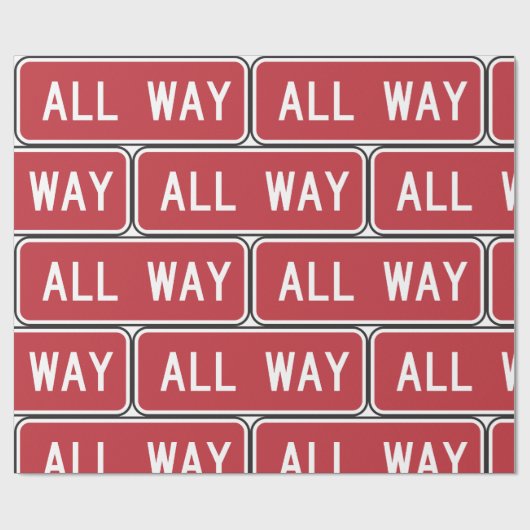 Alle Wege Classic Red Traffic Street Sign Geschenkpapier (Flach)