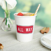 Alle Wege Classic Red Traffic Street Sign Pappbecher