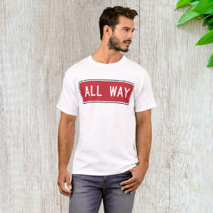 Alle Wege Classic Red Traffic Street Sign T-Shirt