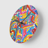 Alle Wege dorthin - Abstrakte Kunsthandgemälde Runde Wanduhr (Winkel)