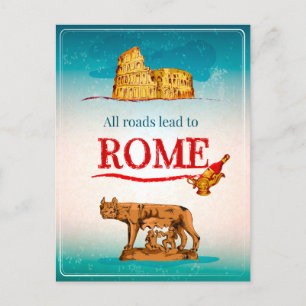Alle Wege führen nach Rom Italien Reise Urlaub Postkarte