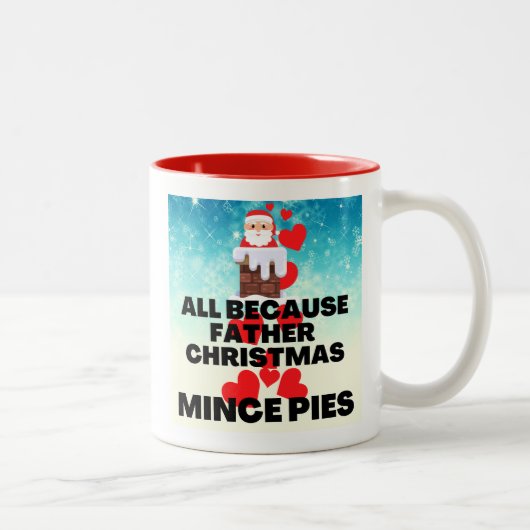 Alle, weil Vater Weihnachten Lieben Mini Pies Zweifarbige Tasse (Rechts)