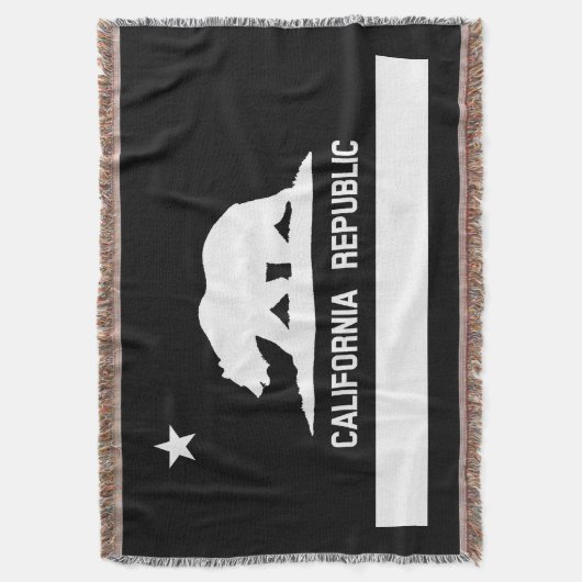 Alle weiße Cali Flagge gesponnene Wurfs-Decke Decke (Vorderseite Vertikal)