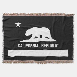 Alle weiße Cali Flagge gesponnene Wurfs-Decke Decke