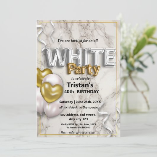 Alle Weißen Affen oder Party Einladung (Stehend Vorderseite)