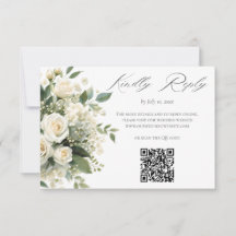 Alle Weißen Hortensien Rosen Hochzeits-Website QR-