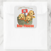 Alle Welpen sind antifaschistisch Quadratischer Aufkleber (Tasche)