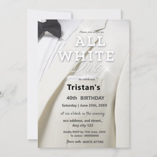 Alle White Affair oder Party Luxus Einladung (Vorderseite)