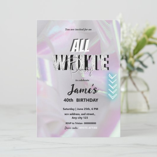 Alle White Affären oder Party Einladungen (Stehend Vorderseite)