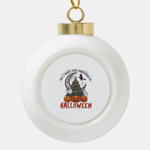 Alle wollen Weihnachten Halloween Baum Kürbisse Ge Keramik Kugel-Ornament