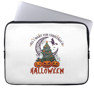 Alle wollen Weihnachten Halloween Baum Kürbisse Ge Laptopschutzhülle