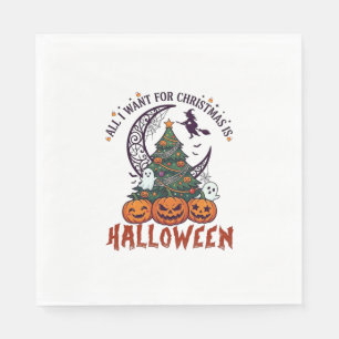 Alle wollen Weihnachten Halloween Baum Kürbisse Ge Serviette