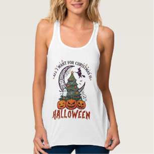 Alle wollen Weihnachten Halloween Baum Kürbisse Ge Tank Top