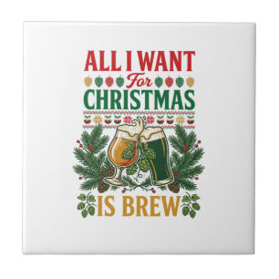 Alle wollen Weihnachts-Brau-Biergläser Fichten Hop Fliese
