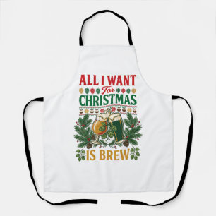 Alle wollen Weihnachtsbrau-Biergläser Fichten Hopf Schürze