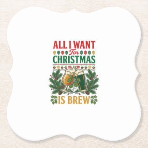 Alle wollen Weihnachtsbrau-Biergläser Tannen-Hopfe Untersetzer