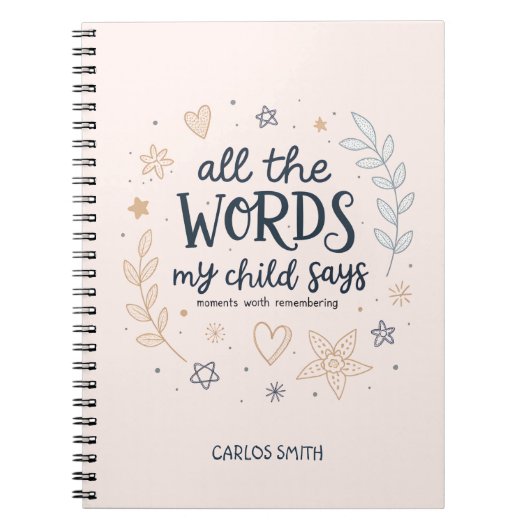 Alle Wörter, die mein Kind sagt Notizblock (Vorderseite)