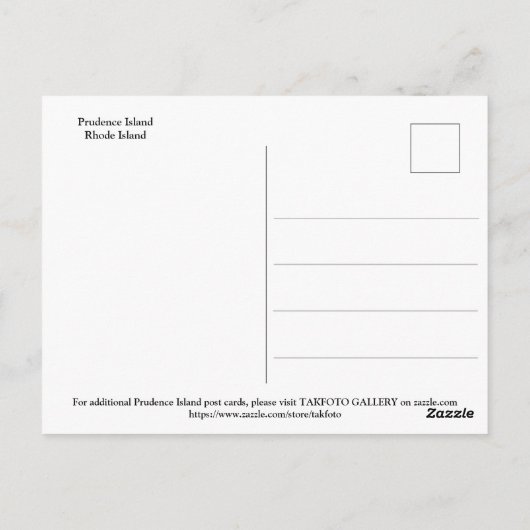 Alle Zeichen Point to Prudence Island POST CARD Postkarte (Rückseite)