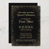 Alle Ziele | Gold Starry Night Einladung (Vorne/Hinten)