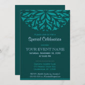 Alle Ziele | Grüne Ornamente Einladung (Vorne/Hinten)