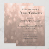 Alle Ziele | Peach Bokeh Einladung (Vorne/Hinten)