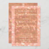 Alle Ziele | Peach Glitzer Einladung (Vorne/Hinten)