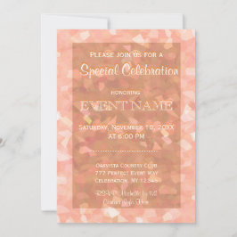 Alle Ziele | Peach Glitzer Einladung