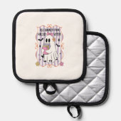 Alle zum Halloween-Lehrer-Geist gebucht Topflappen (Vorderseite/Rückseite)