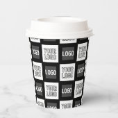 Alle zwei Logos oder Bilder, die sich wiederholen Pappbecher (Rückseite)