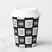 Alle zwei Logos oder Bilder, die sich wiederholen Pappbecher (Vorderseite)