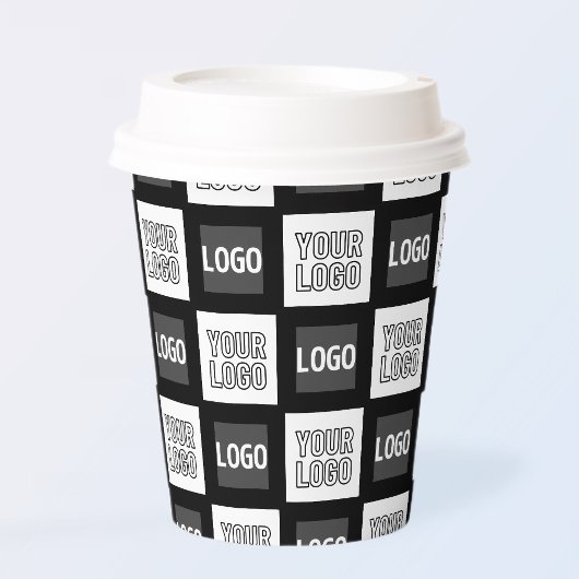 Alle zwei Logos oder Bilder, die sich wiederholen Pappbecher