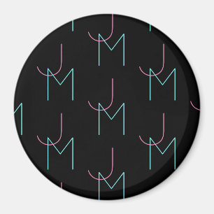 Alle zwei modernen gepolsterten Initialen sind sti Magnet