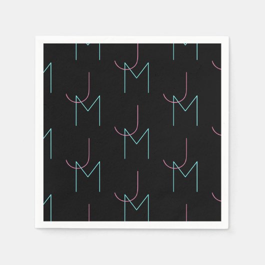 Alle zwei modernen gepolsterten Initialen sind sti Serviette (Vorderseite)