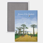 Allee der Baobabs, Madagaskar - Flachlandschaft Magnet (Vorderseite/Rückseite)
