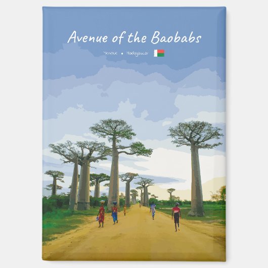 Allee der Baobabs, Madagaskar - Flachlandschaft Magnet (Vorderseite)
