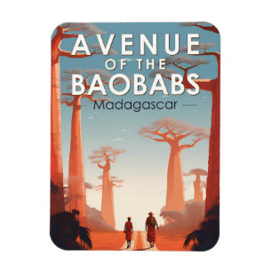 Allee der Baobabs Madagaskar Kunst Vintage Magnet
