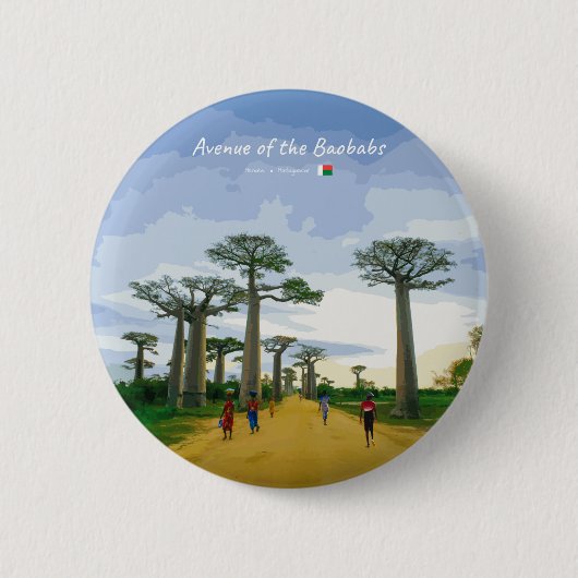 Allee der Baobabs, Madagaskar - Landschaft Button (Vorderseite)