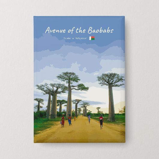 Allee der Baobabs, Madagaskar - Landschaft Button (Vorderseite)