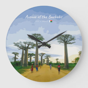 Allee der Baobabs, Madagaskar - Landschaft Große Wanduhr