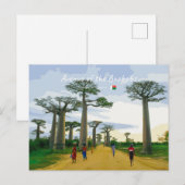 Allee der Baobabs, Madagaskar - Landschaft Postkarte (Vorne/Hinten)