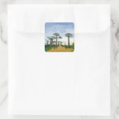Allee der Baobabs, Madagaskar - Landschaft Quadratischer Aufkleber (Tasche)