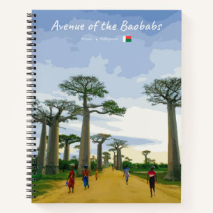 Allee der Baobabs, Madagaskar - Landschaft Spr Notizblock