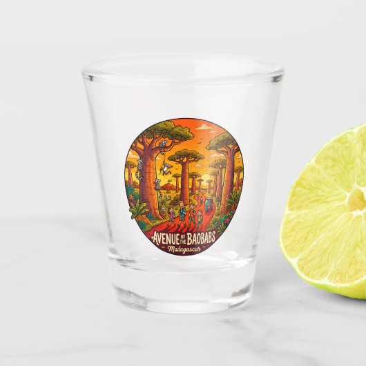 Allee der Baobabs Madagaskar Schnapsglas (Vorderseite)