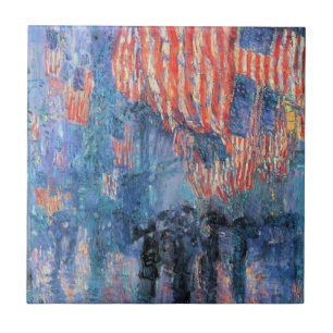 Allee im Regen von Frederick Childe Hassam Fliese