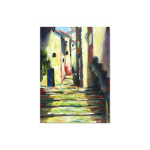 Allee in der Altstadt: Impressionistische Wandmale