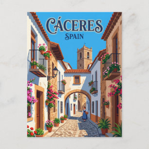 Allee in der Altstadt von Cáceres Spanien Postkarte