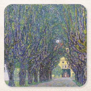 Allee in Schloss Kammer, Gustav Klimt Rechteckiger Pappuntersetzer