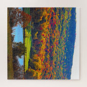 Allegano Staat Park NY See im Herbst Abstrakt Puzzle (Horizontal)