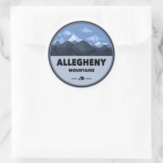 Allegheny Mountains Camping Runder Aufkleber (Tasche)
